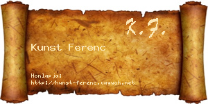 Kunst Ferenc névjegykártya
